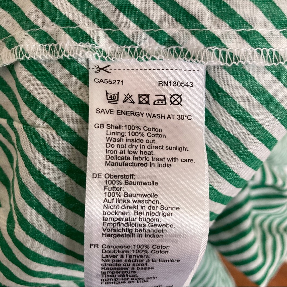 Long Tall Sally Green and White Striped Cotton Maxi Dress Size 4 Tall - Picture 5 of 11